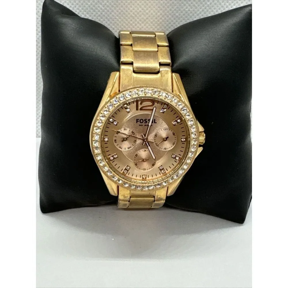 Fossil Riley ES2811 Women's Rose Gold-Tone Analog Dial Quartz Wrist Watch JNA336